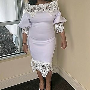 White off the shoulder lace dress